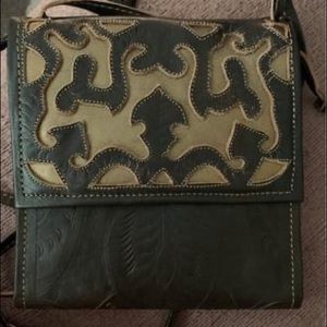 Leather Pinto and Ranch Crossbody Purse